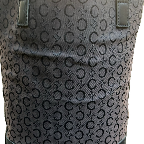 Celine Brown and Black Macadam Shoulder Bag Tote GUC - Picture 3 of 17